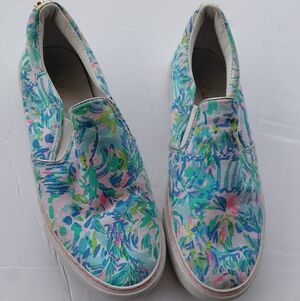 Lilly Pulitzer Floral Colorful Slip-on Sandals Size 8 Womans